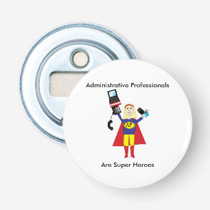 Administratief Professioneel Super Hero (blond) Button Flesopener