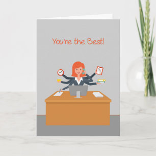 Administratieve professional Bedankt, multitask Bedankkaart