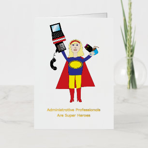 Administratieve professional Super Hero Blond Funn Folie Wenskaart