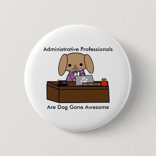 Administratieve professionals Geweldige honden Ronde Button 5,7 Cm (Voorkant)