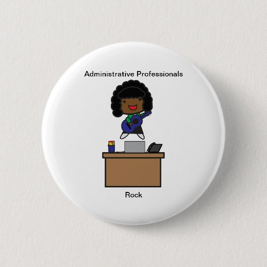 Administratieve Professionals Rock AfricanAmerican Ronde Button 5,7 Cm (Voorkant)