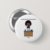 Administratieve Professionals Rock AfricanAmerican Ronde Button 5,7 Cm (Voorkant /achterkant)