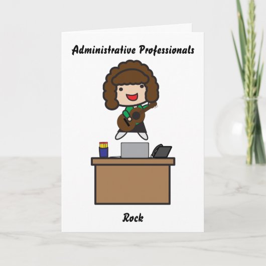 Administratieve professionals Rock Brunette Funny Kaart (Voorkant)