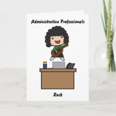 Administratieve Professionals Roze donker haar Fun Kaart (Voorkant)