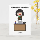 Administratieve Professionals Roze donker haar Fun Kaart (Gele Bloem)