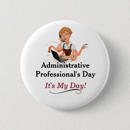 Administratieve Professionele Dag Pin! Ronde Button 5,7 Cm (Voorkant)