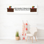 Administratieve professionele wereld (blond) spandoek (Insitu)