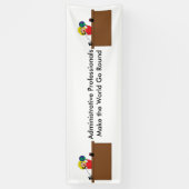 Administratieve professionele wereld (blond) spandoek (Verticaal)