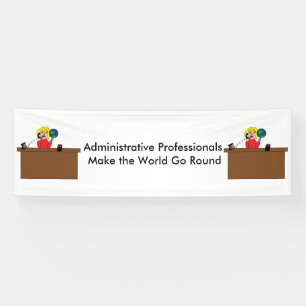 Administratieve professionele wereld (blond) spandoek
