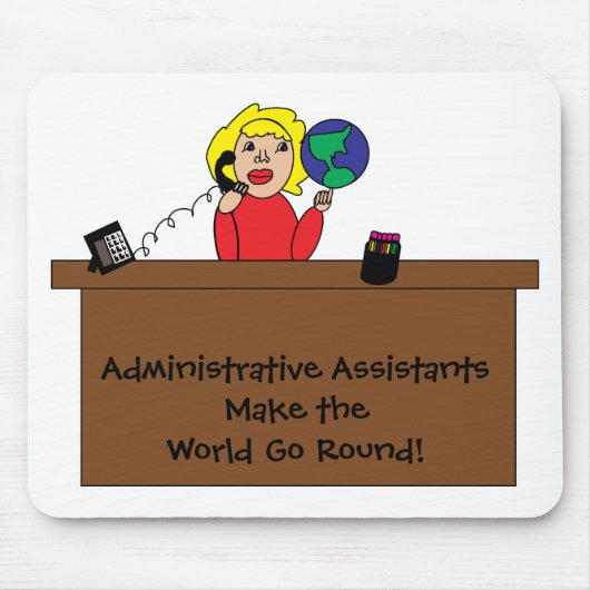 Administratieve professionele wereld Mousepad Muismat (Voorkant)