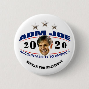 admiraal Joe Sestak voor President Ronde Button 5,7 Cm