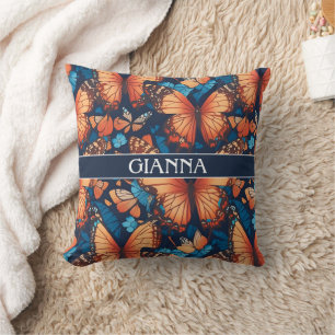 Admiraal vlinder mozaïek kleurrijk patroon kussen