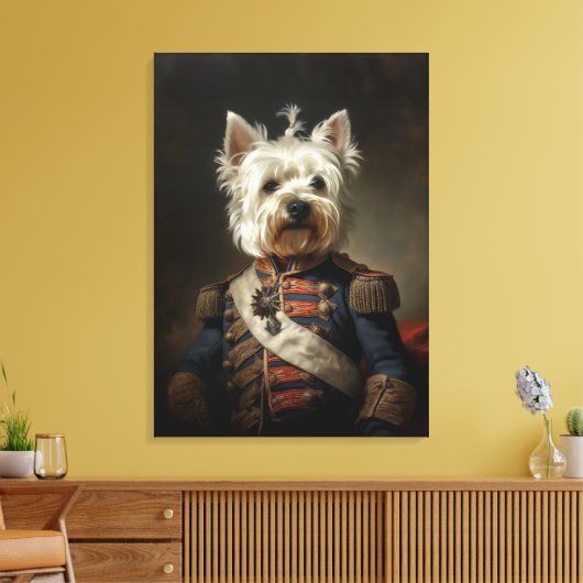 Admiral West Highland Terrier Canvas Afdruk (Insitu (Woonkamer))