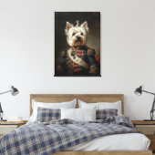 Admiral West Highland Terrier Canvas Afdruk (Insitu (Slaapkamer))