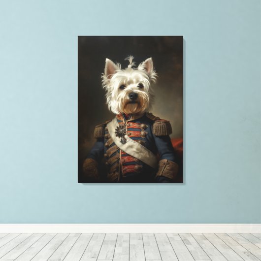 Admiral West Highland Terrier Canvas Afdruk (Insitu (Houten vloer))