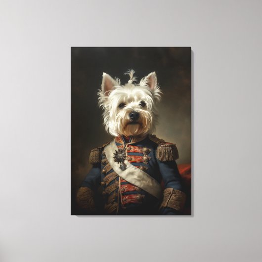 Admiral West Highland Terrier Canvas Afdruk (Voorkant)