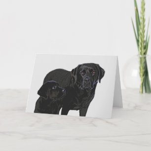 Admiratie in Puppy Eye's - Black Labrador Kaart