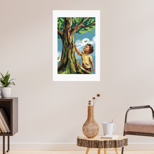 Admiration de l'enfant : Affiche d'arbre moderne v (Salon 3)