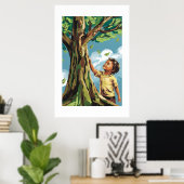 Admiration de l'enfant : Affiche d'arbre moderne v (Bureau à domicile)