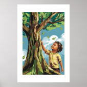 Admiration de l'enfant : Affiche d'arbre moderne v (Devant)