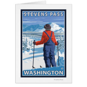 Admirer de skieur - passage de Stevens, Washington