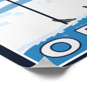 Admirer le skieur - Poster Vintage voyage (Coin)