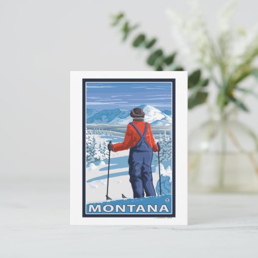 AdmiringMontanaVintage Travel Poster Briefkaart (Staand voorkant)