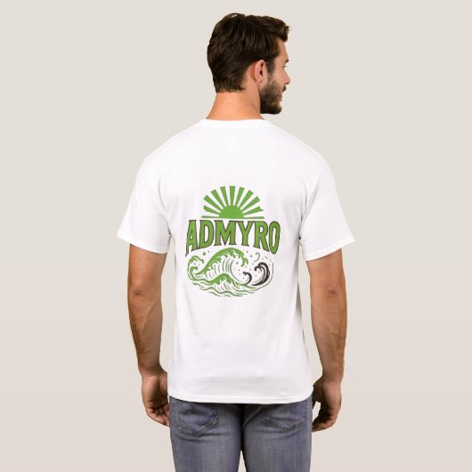 Admyro Waves Men's T-Shirt – Logo Front & Back Des (Achterkant volledig)