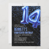 Ado Boy Blue 14th Birthday Invitation (Devant)