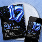 Ado Boy Blue 17th Birthday Invitation