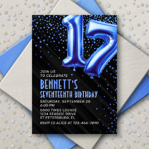 Ado Boy Blue 17th Birthday Invitation
