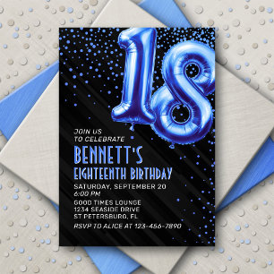 Ado Boy Blue 18e anniversaire Invitation