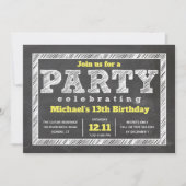 Ado Boy Invitation Anniversaire, Tableau noir, Jau (Devant)