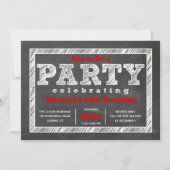 Ado Boy Invitation Anniversaire, Tableau noir, Rou (Devant)