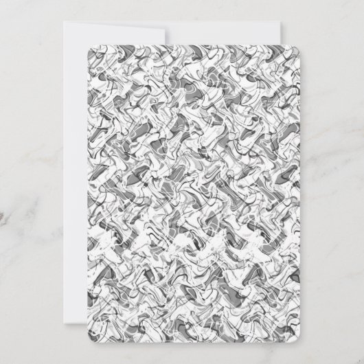 Ado Boy White & Grey Abstrait Grunge Invitations (Dos)