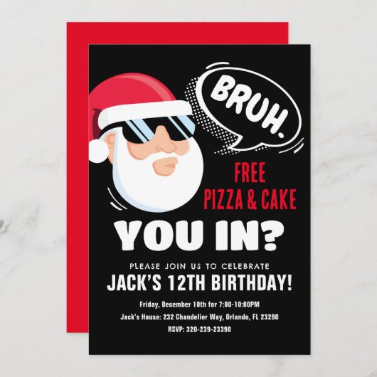 Ado Bruh Invitation Anniversaire Bruh Invitation d (Devant / Derrière)