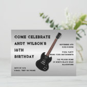 Ado de guitare électrique noir Invitation d'annive (Debout devant)