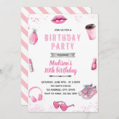 Ado entre Invitation d'anniversaire de fille (Devant / Derrière)