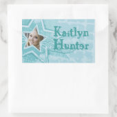 Ado fille aqua bleu id nom étiquette autocollant (Sac)