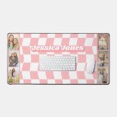 Ado Fille Pink Checkerboard Cute Photo Collage (Clavier et souris)