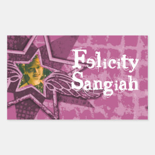 Ado filles nommé rose foncé ID étiquette autocolla