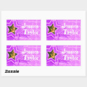 Ado filles nommé violet rose id étiquette autocoll (Feuille)