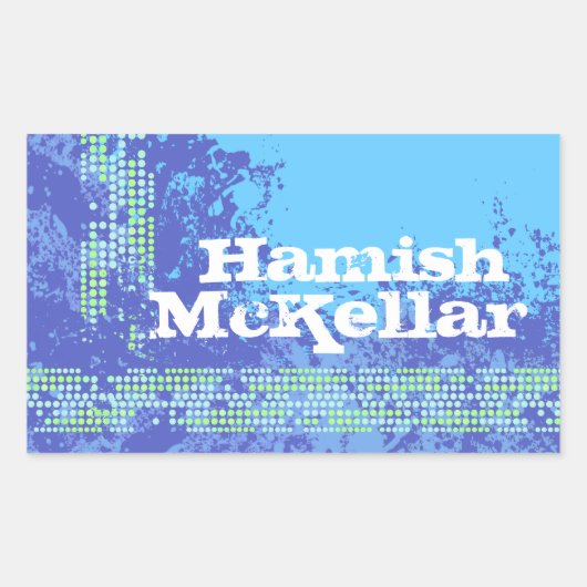 Ado garçons nom de sport bleu id étiquette autocol (Devant)