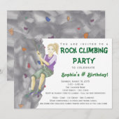 Ado Girl Rock Escalade Anniversaire Invitations (Devant / Derrière)