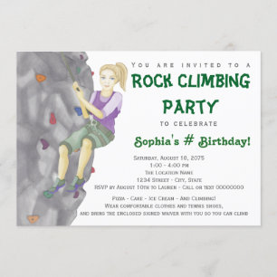 Ado Girl Rock Escalade Anniversaire Invitations