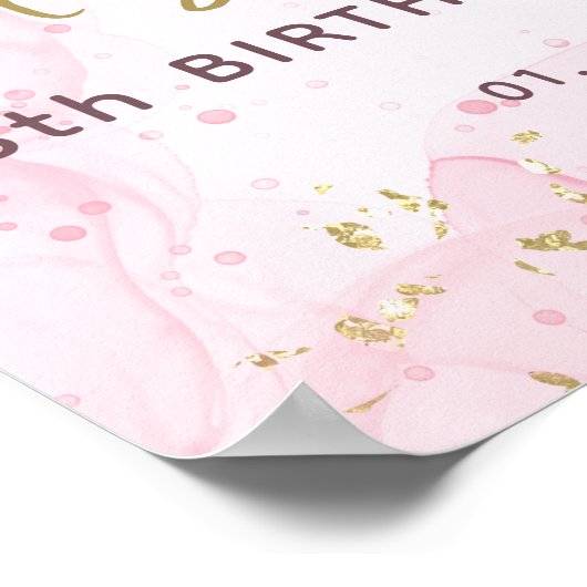 Ado moderne rose or fille Affiche de bienvenue d'a (Coin)