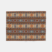 Adobe Grey Brown Tribal Patroon (Zuidwest-ontwerp) Fleece Deken (Voorkant (Horizontaal))