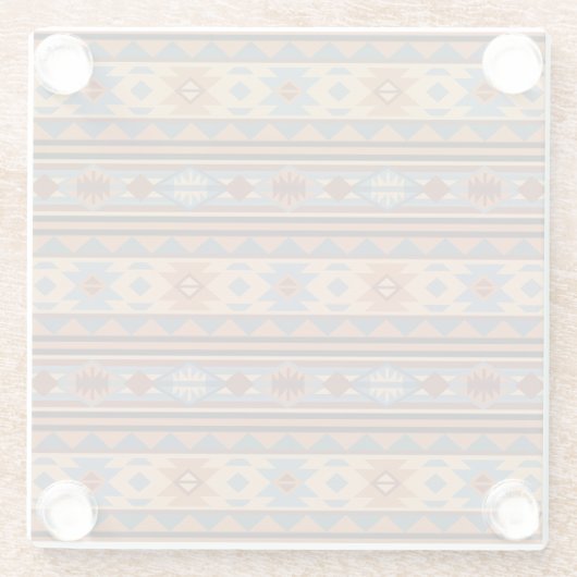 Adobe Grey Brown Tribal Patroon (Zuidwest-ontwerp) Glazen Onderzetter (Achterkant)