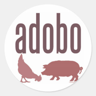 Adobe: Kip en varkensvlees Ronde Sticker