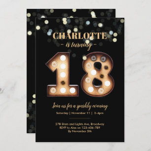Adolescence Sparkly 18e anniversaire invitation